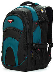 Рюкзак ортопедичний шкільний зелений три відділи хлопчику у 6-11 клас для ноутбука 15" Power in Eavas 310