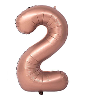 Цифра 2 шоколад куля фольгована 100 см 40" в упаковці