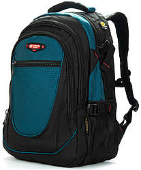 Рюкзак ортопедичний шкільний зелений три відділи хлопчику у 6-11 клас для ноутбука 15" Power in Eavas 312