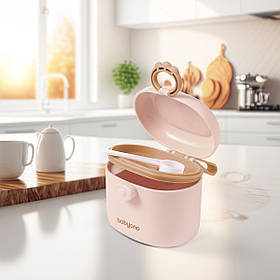 Контейнер-дозатор для зберігання сухої дитячої суміші молока 240 мл з мірною ложкою Baby Ono бежевий