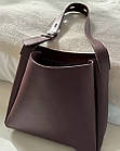 Сумка-шопер жіноча з внутрішнім відділенням на блискавці. Сумка тоут базова бордо, фото 5