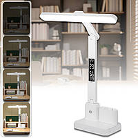 Настільна акумуляторна led лампа з термометром та годинником 801s kolibri