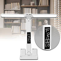 Led лампа настільна на акумуляторі з термометром годинниками та органайзерами 877 kolibri