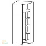 Шафа кутовий Фантазія (Мебель-Сервіс) 875х875х2160мм венге + дуб самоа, фото 2