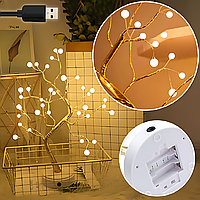 Настільний Led світильник нічник перлове золоте дерево бонсай живлення від батарей і Usb kolibri