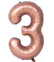 Цифра 3 шоколад куля фольгована 100 см 40" в упаковці