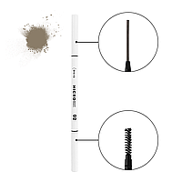 Карандаш для бровей пудровый со щеточкой Okis Brow №02 Cold Blond, холодный блонд, 0,5 г