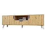 Тумба під телевізор з білими ніжками М-ЗОН Борн 1600 Дуб Артизан (MZN-031082), фото 2