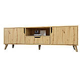 Тумба під телевізор з ніжками в кольорі Горіх світлий М-ЗОН Борн 1600 Дуб Артизан (MZN-031085), фото 2