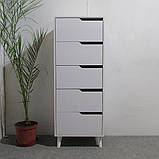 Комод високий з чорними ніжками 5 ящиків М-ЗОН Борн 500 Дуб Артизан/Антрацит (MZN-031101), фото 9