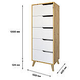 Комод високий з чорними ніжками 5 ящиків М-ЗОН Борн 500 Дуб Артизан/Антрацит (MZN-031101), фото 10