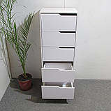 Комод високий з ніжками в кольорі Горіх світлий 5 ящиків М-ЗОН Борн 500 Дуб Артизан/Німфея Альба (білий) (MZN-031105), фото 7