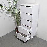 Комод високий з білими ніжками 5 ящиків М-ЗОН Борн 500 Німфея Альба (білий) (MZN-031109), фото 6