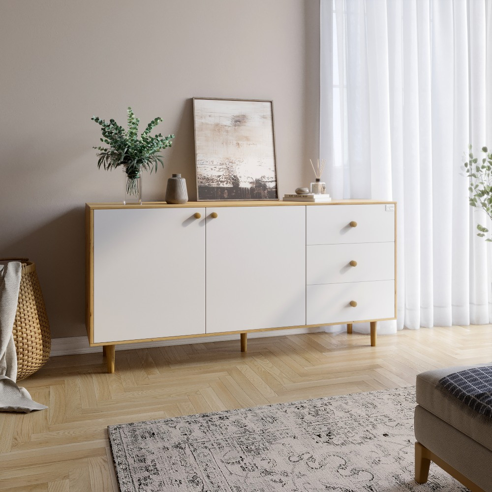 Комод LION Хьюге-5 Дуб Артизан/Німфея альба (LION-041010), фото 1