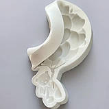 Молд ведмедик з сердечними кульками 10,2×7,3×1 см для торта, мастики, шоколаду, фото 2