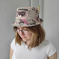 Шляпа KENT&AVER жіноча челентанка бавовна джокер принт газета