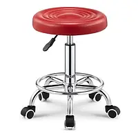 Стілець для майстра манікюру, педикюру і перукаря без спинки (червоний)