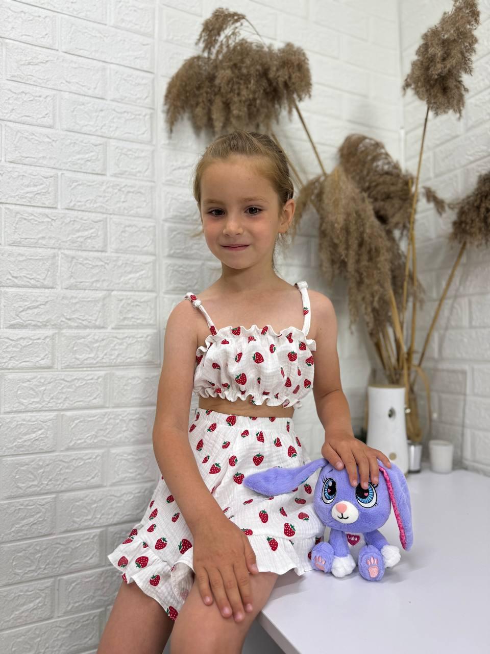 Дитяча піжама з мусліна топ шорти, фото 1