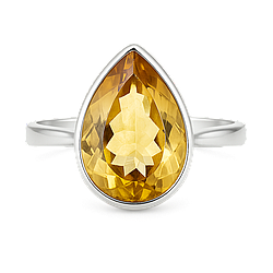 Цитрин срібна каблучка, 0498ЛЦ