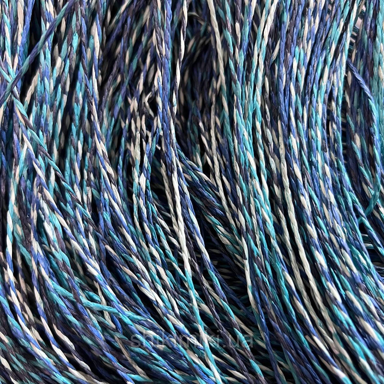 Пряжа Raffia кручена меланжева "Море", фото 1