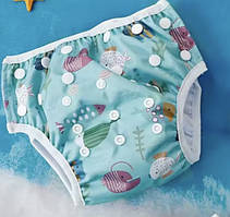 Багаторазові універсальні підгузки-трусики на кнопках для плавання 0-2 роки (Акваріум)