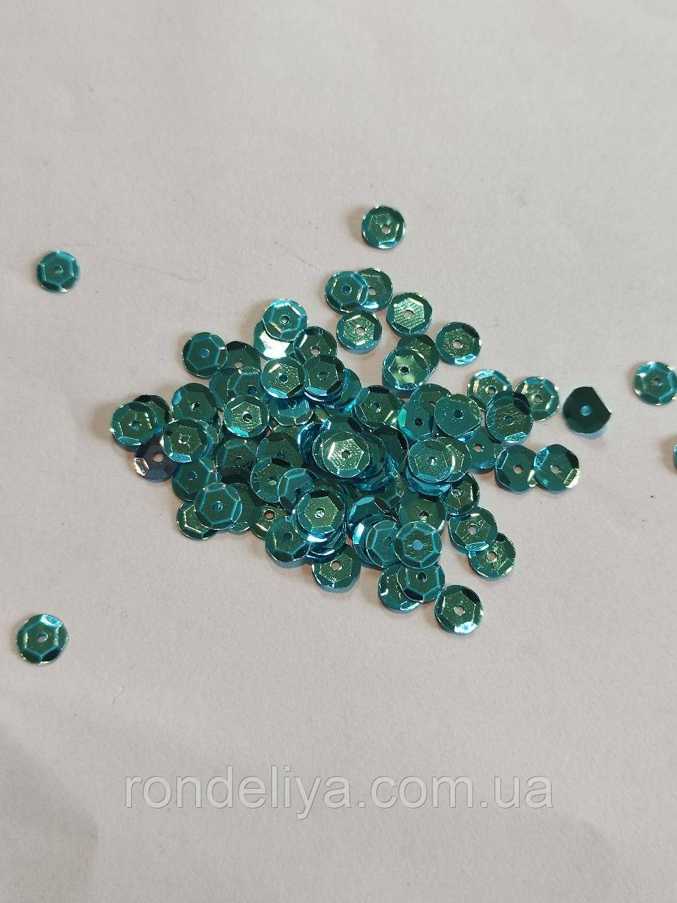Пайєтки 6,5-7,00 мм бірюзові, фото 1