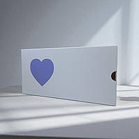 Коробка-футляр для шоколаду "Серце" (160х80х15мм.) біло-бузкова