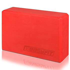 Блок для йоги EasyFit EF-1818-R, Червоний, EVA піна, 23×15×7,6 см, 100 г (1 шт.)