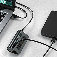 USB хаб Deepfox U3 6 в 1 hub картридер 50см, фото 10