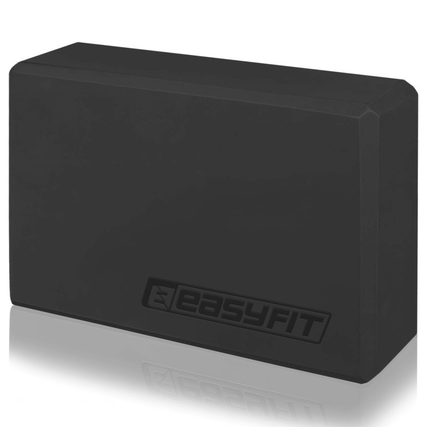 Блок для йоги EasyFit EF-1818-B, Чорний, EVA піна, 23×15×7,6 см, 100 г (1 шт.), фото 1