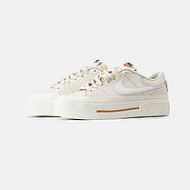 Жіночі кеди Nike Court Legacy Lift Beige White | Легкість та надійність, фото 4