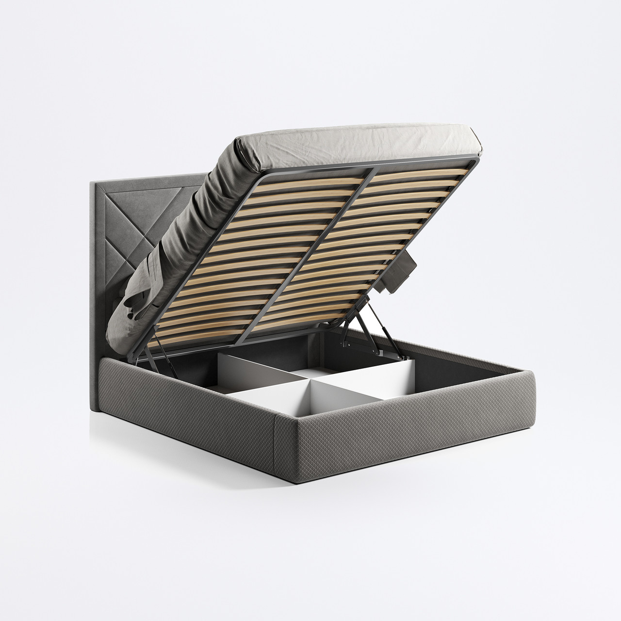 М'яке ліжко 1,8 Віва Підйомне з каркасом (Сірий Велюр) Міро-Марк, фото 1