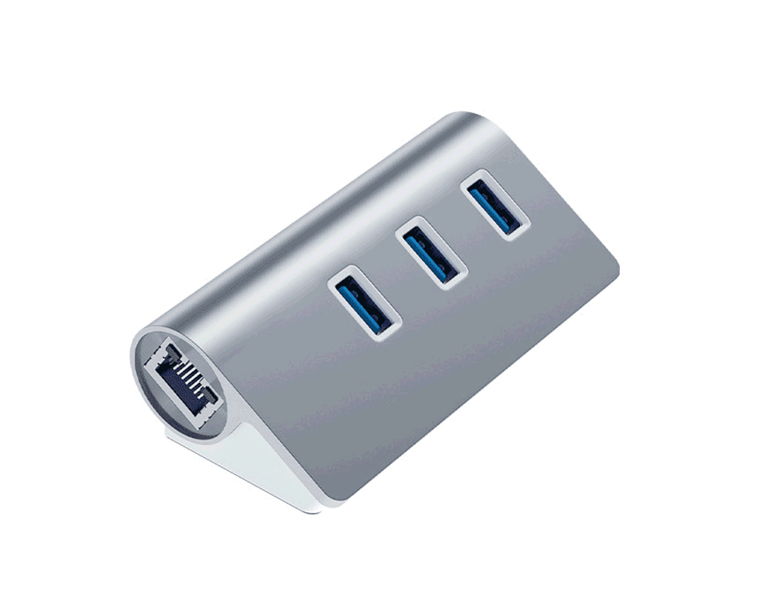Мережева карта Deepfox U1 Gigabit USB Type A RJ45 HUB Ethernet LAN адаптер мережевий 1000 Мбіт/с, фото 1