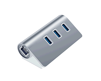 Мережева карта Deepfox U1 Gigabit USB Type A RJ45 HUB Ethernet LAN адаптер мережевий 1000 Мбіт/с