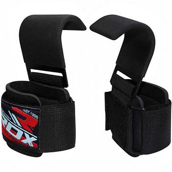 Гаки для тяги на зап'ястя RDX W5 Gym Hook Strap Black Plus