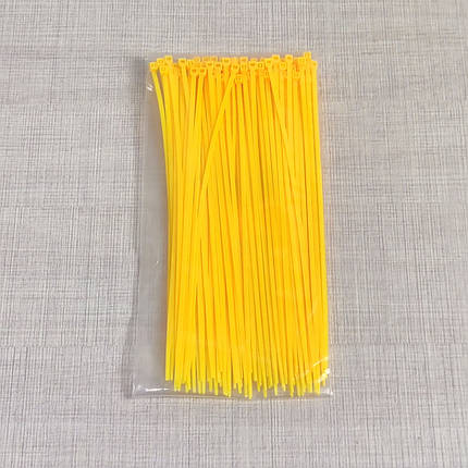 Стяжка кабельна "4х200" жовтий 100шт шир. 2,7мм довж. 200мм, фото 1