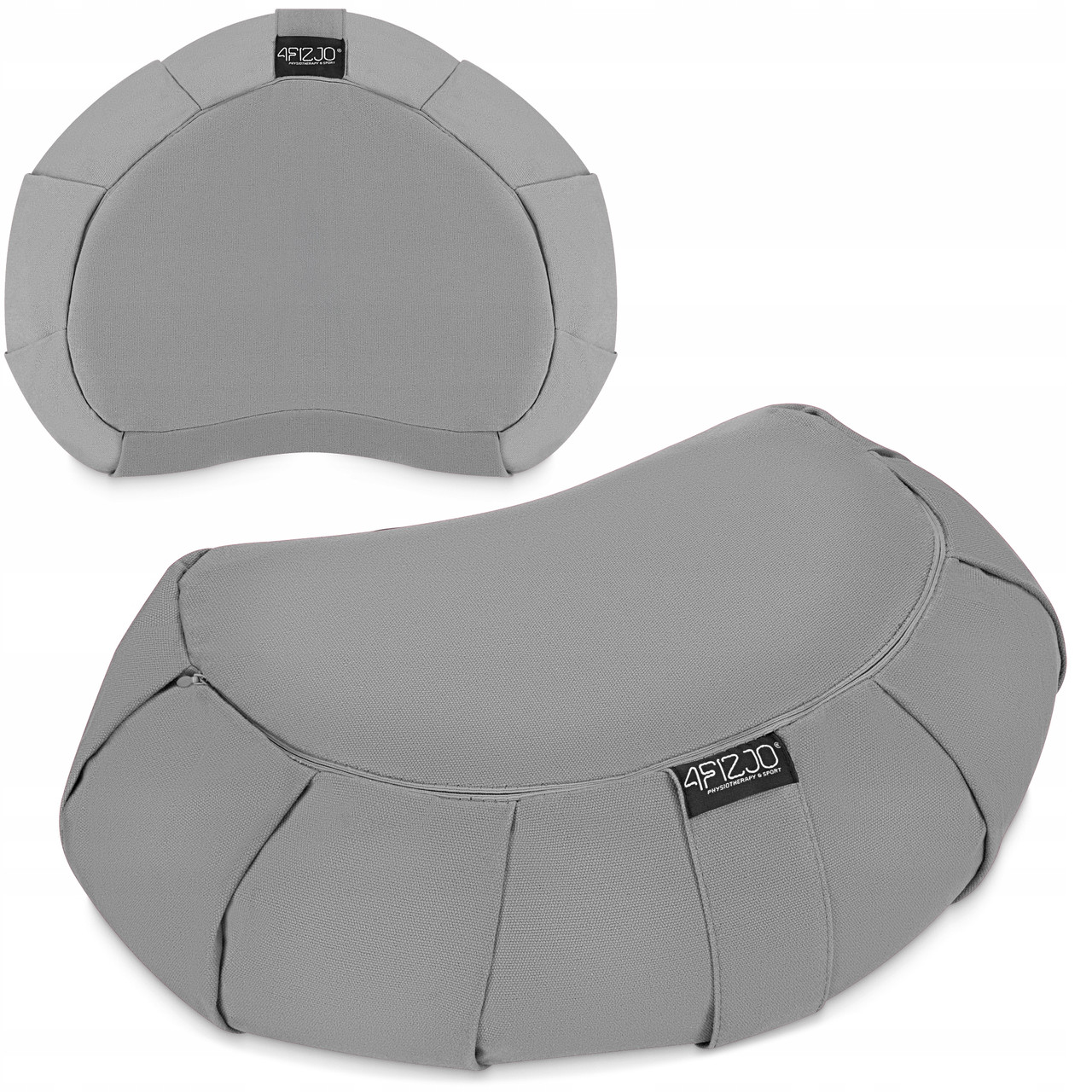 Подушка для йоги та медитації 4FIZJO Zafu напівкругла 40 x 30 x 12 см Grey (P-5907739315502)