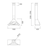 Камін пристінний Traforart Frontal Madrid Vertical Smoke Outlet вертикальний димохід, фото 2