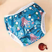 Багаторазові універсальні підгузки-трусики на кнопках для плавання 0-2 роки (Восьминіг)