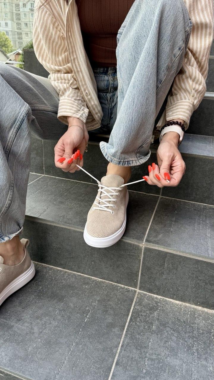 Кросівки жіночі, бежеві, фото 1