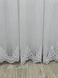 Тюль на основі бамбука з шеніловою вишивкою. Колір: білий, фото 9
