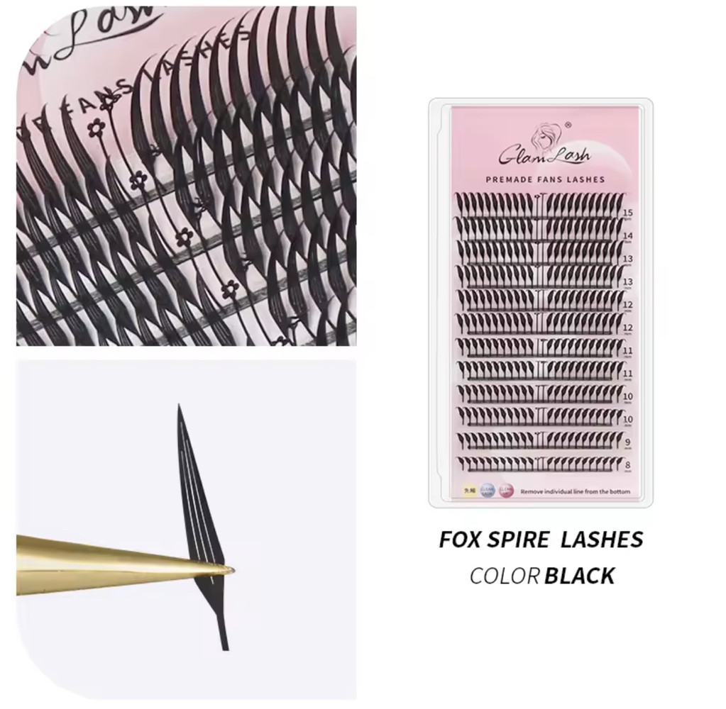 Вії GlamLash "Fox Spire", мікс С/0,07 (8-15 мм)