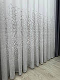 Тюль на бамбуковій основі з красивою вишивкою. Колір: сірий, фото 8