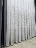 Тюль на бамбуковій основі з красивою вишивкою. Колір: сірий, фото 2