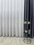 Тюль на бамбуковій основі з красивою вишивкою. Колір: сірий, фото 3