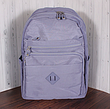 Рюкзак жіночий сірий, водонепроникний текстиль, кишені, зручні ручки, фото 2