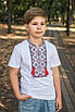 Вишиванка для хлопчика 2-16 років з коротким рукавом,134, Синій з жовтим, фото 5