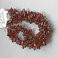 Бусини тоноване скло 5х3 мм 85 см червоний хамелеон