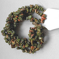 Бусини самородки яшма унакит 6х4 мм 82 см