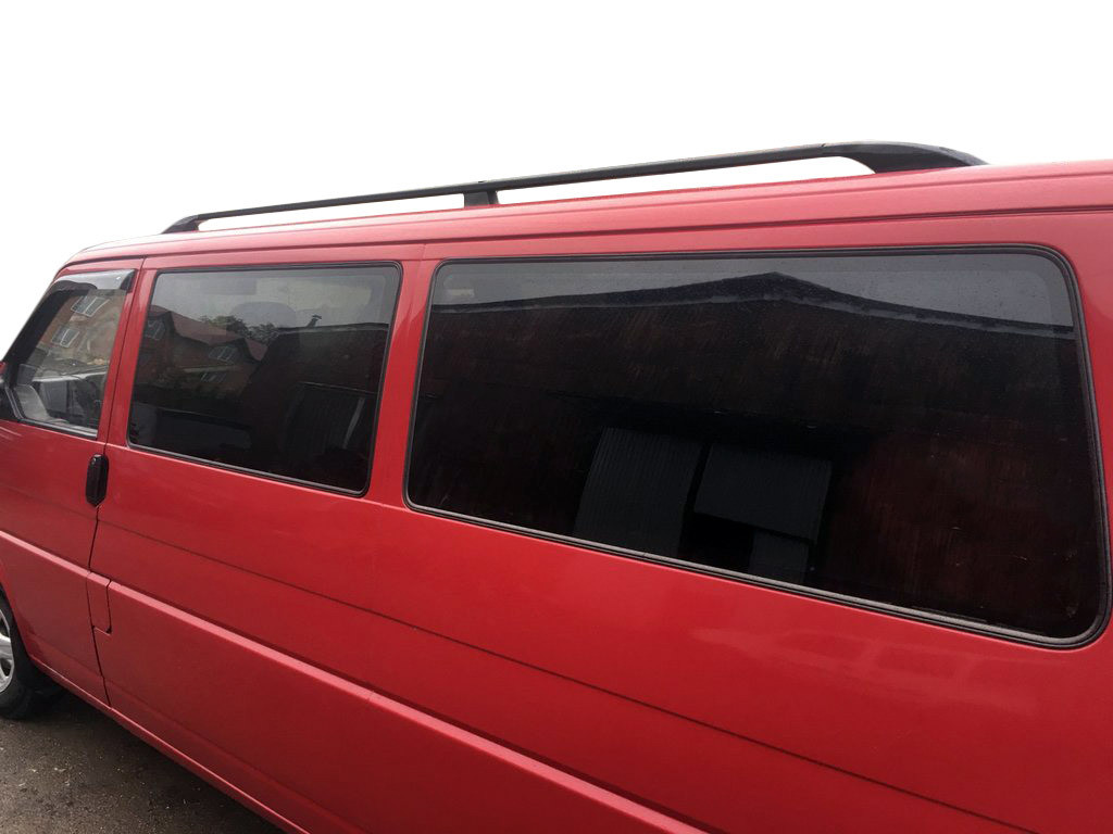 Рейлінги Чорні Довга база, Пластикові ніжки для Volkswagen T4 Caravelle/Multivan, фото 1